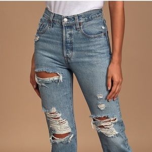 Levi’s 501 Fit Distressed High-Rise Jeans